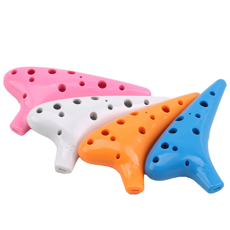 Plastic 12 Hole Ocarina Ceramic Alto C Legend of Ocarina Flute Music Instrument Plastic Ocarina 5 Colors Drop Shipping