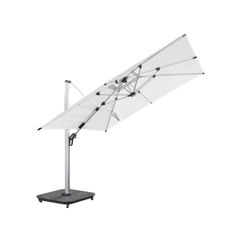 

odern High-End Durable Roman Sunshade Umbrella Aluminum Pole Granite Base Waterproof Anti-UV Outdoor Furniture Hospital Park