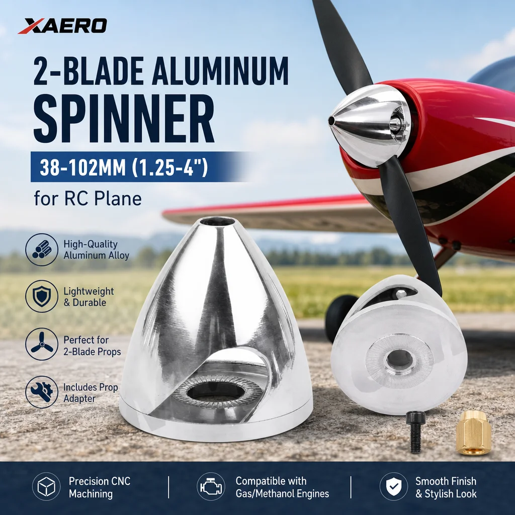 

XAERO 2-Blade Aluminum Spinner 38-102mm (1.25-4") for RC Plane Drilled w/ Prop Adapter Gas/Methanol Engine Spare Parts
