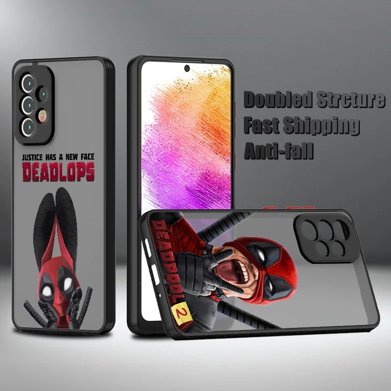 Deadpool Superhero For Samsung A73 A72 A54 A53 A52S A34 A32 A33 A24 A22S A02 Lite Frosted Translucent Phone Case