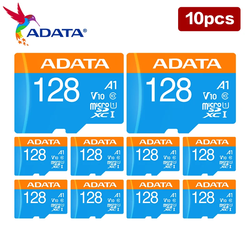 

Карта памяти MicroSD ADATA 10, класс 10, A1, 32/64/128 ГБ, 10 шт./партия