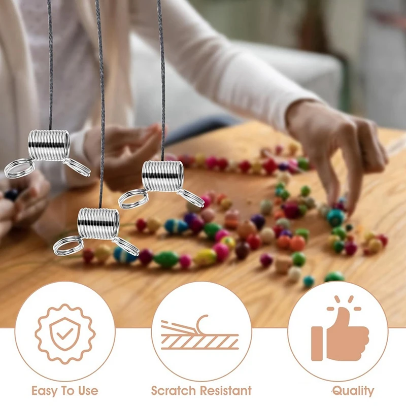 ABNO-16 Pcs Bead Stoppers, 8 Large And 8 Small Bead Stoppers For Jewelry Making Kumihimo-Supplies Bead Clamps Bead Stoppers