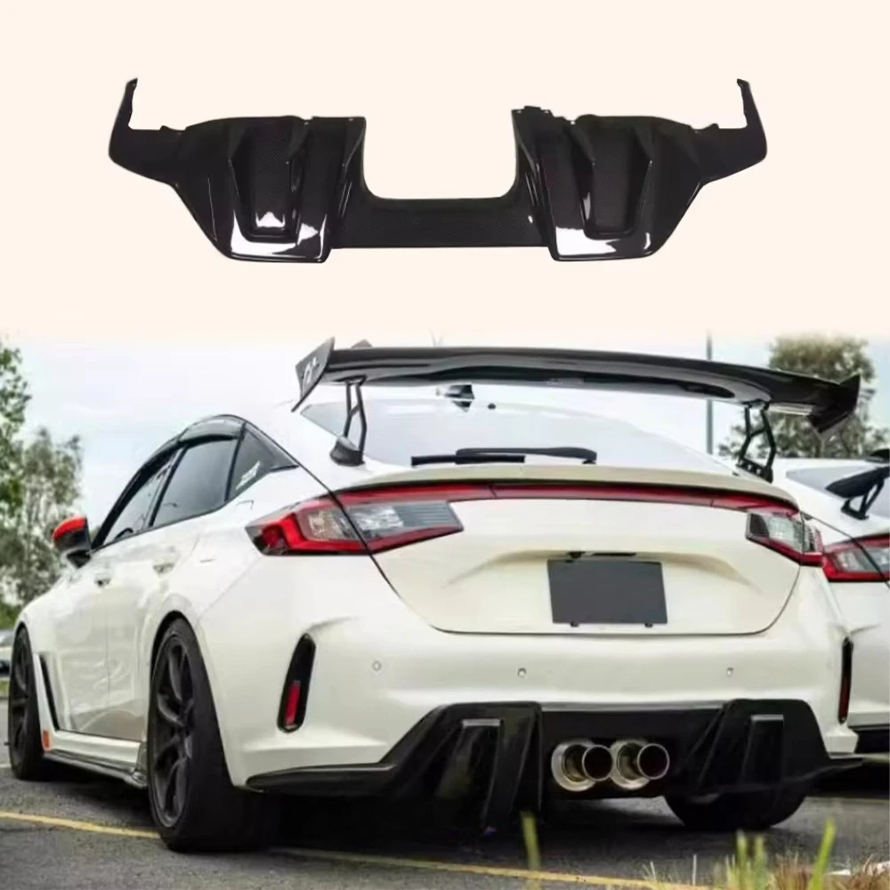 For  Type R 2023-24 FL5 Hatchback KZ Style Carbon Fiber Rear Lip Diffuser