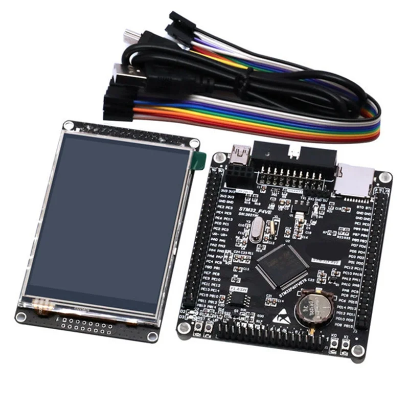Placa de desarrollo eficiente STM32F407VET6, Cortex-M4 STM32, tablero de aprendizaje de sistema mínimo, placa central ARM + pantalla LCD TFT de 3,2 pulgadas