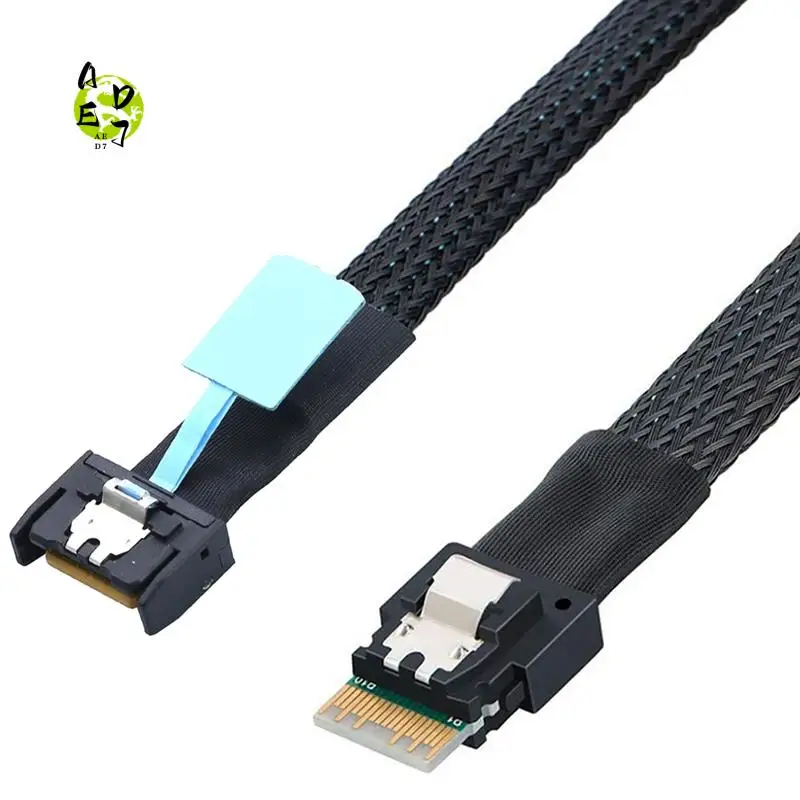 

AED7-Gen5 MCIO Slimline SFF-8654 4I к SFF-8654 4I кабель плетеный шнур провод для кабеля серверных данных соединительный кабель