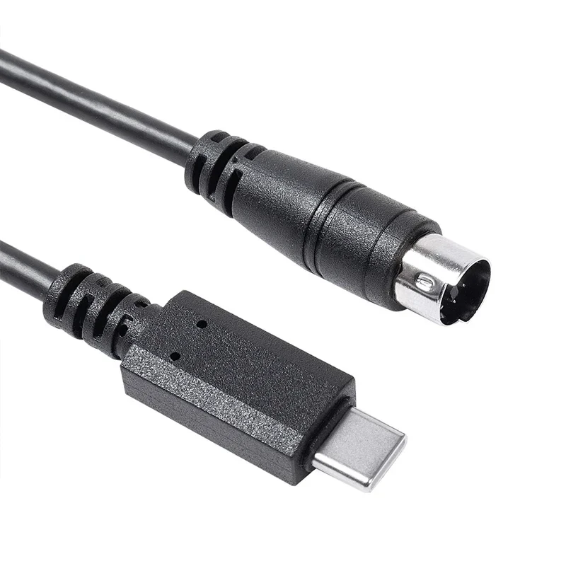 USB‑A / USB‑C to 7‑Pin Mini DIN Cable, Compatible with IK Multimedia Audio Interfaces for MIDI Stereo Recording