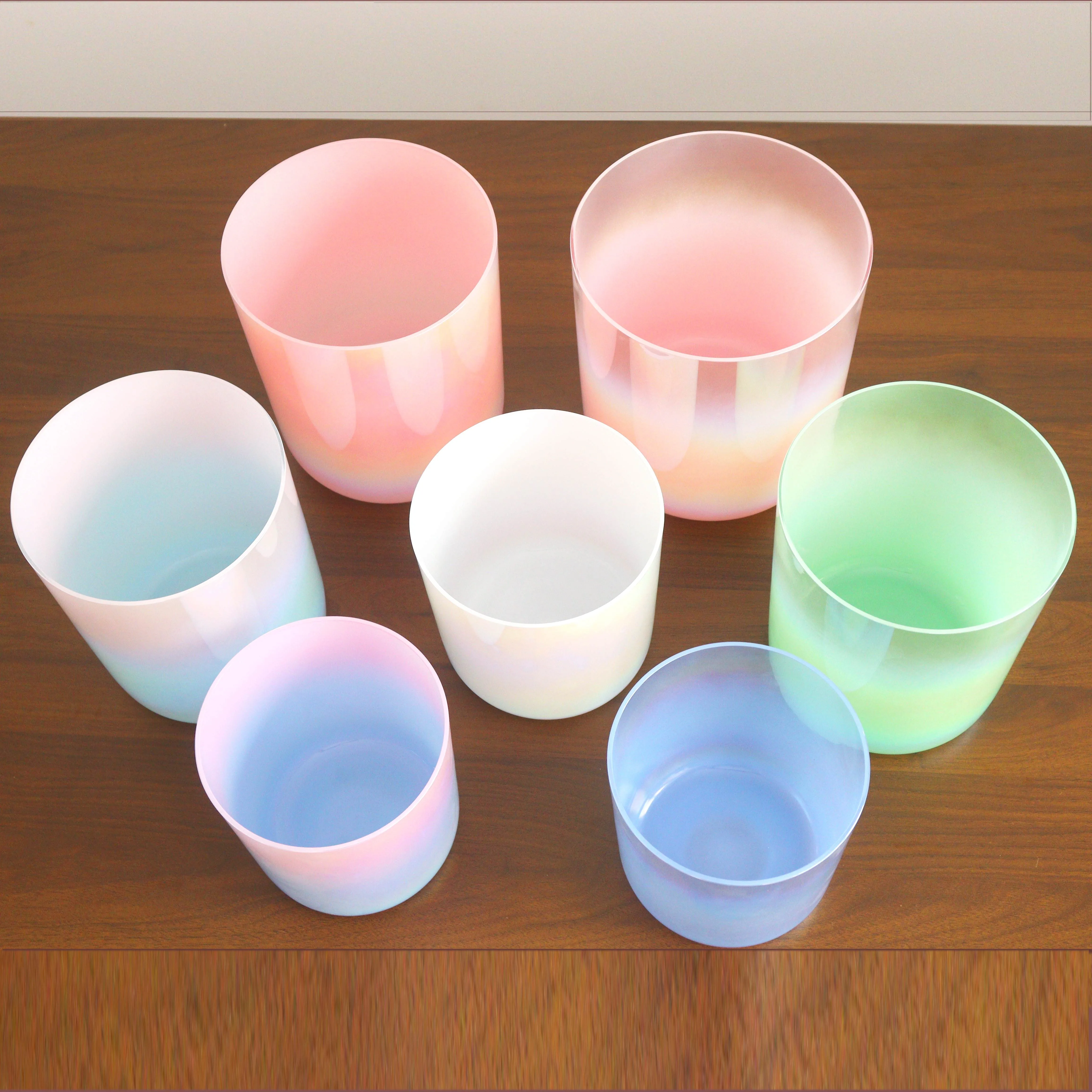 432 هرتز أورورا اللون سبعة الشاكرات الخيمياء وعاء كريستال مع الملحقات وحقيبة #4