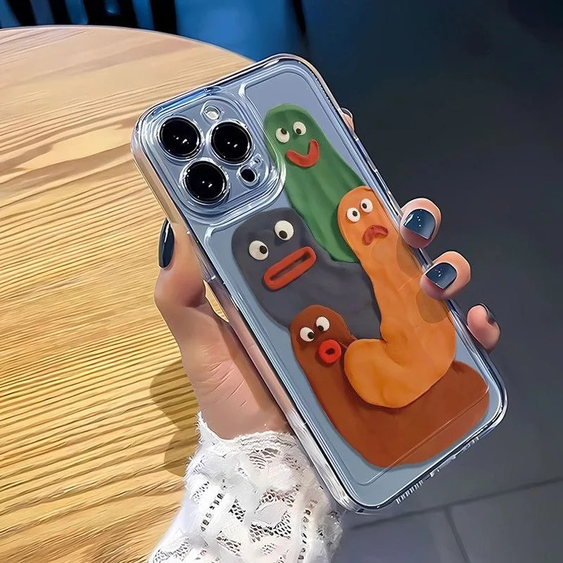 Funny Silly Putty Phone Case For iPhone 11 12 13 14 15 16 Pro Max XR X XS Mini 8 7 Plus SE 2020 Fashion Clear Case
