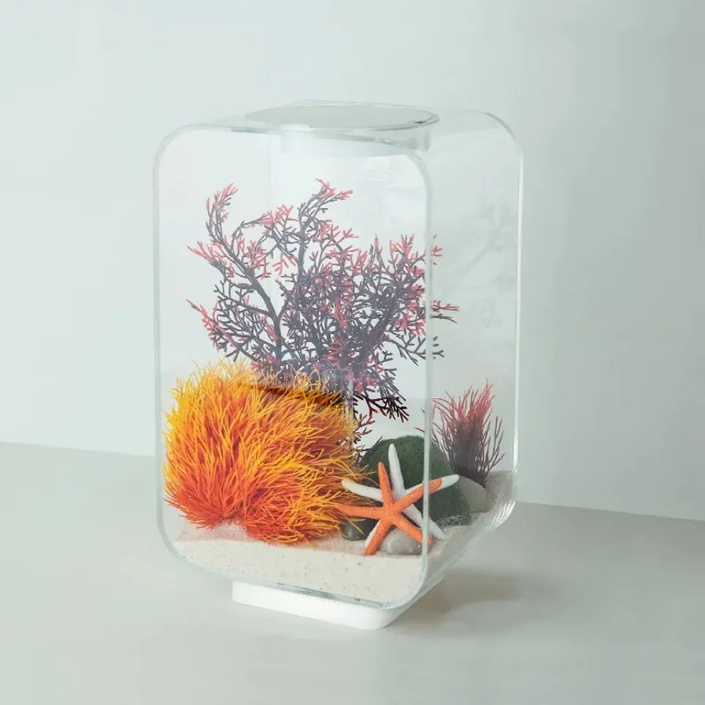 Wholesale Smart Pet Fish Tank Mini Desktop Fish Tank Acrylic Small Ecological Betta Fish Tank OEM