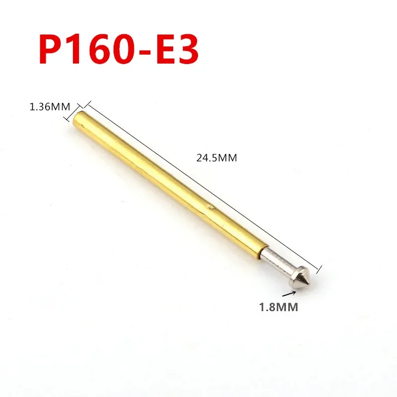 

100PCS P160-E3 1.8mm Conical Spring Test Probe Needle Tube Outer Diameter 1.36mm Total Length 24.5mm PCB Pogo Pin