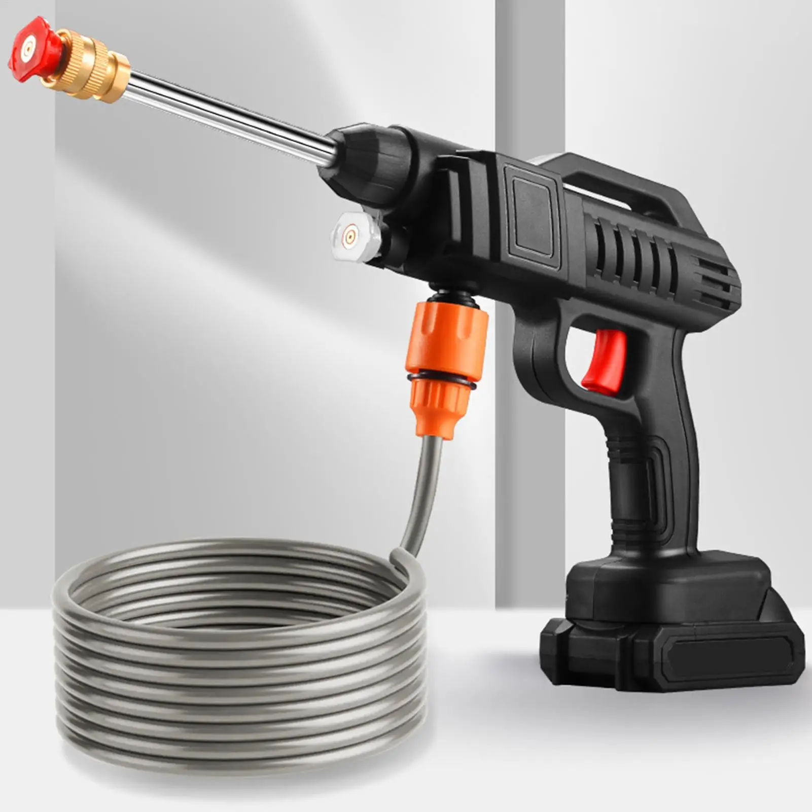 Cordless Pressure Washer Cordless Cleaning Tool Rechargeable Car Pressure Washer With 16.4 Ft Hose For Car Home Garden Outdoor