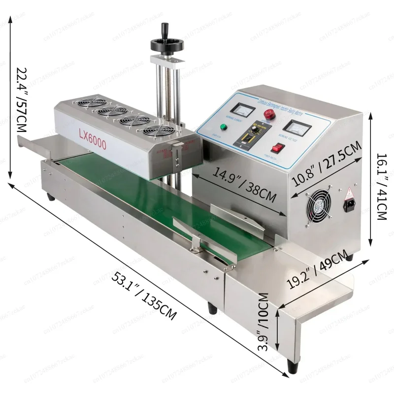 VEVOR LX-6000 Induction Bottle Sealer, 110V/220V Continuous Heat Sealing Machine, Cap Diameter 0.8-3.1 Inch for 80-300mm Bottles