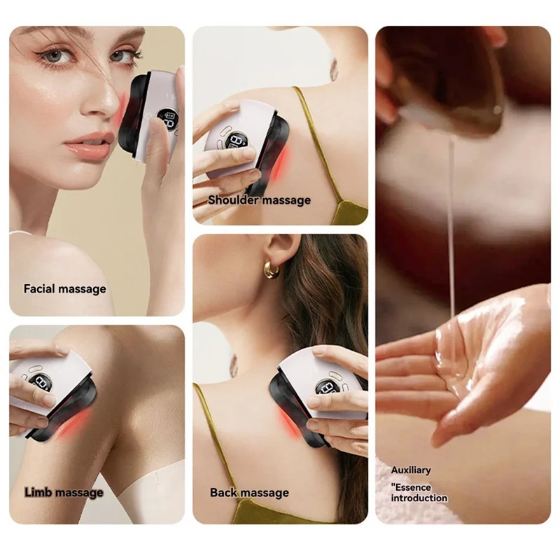 أداة تدليك TCF-Red Light Gua Sha مثالية للعناية بالبشرة - هدية المهرجانات ورفيق السفر لرحلات العمل