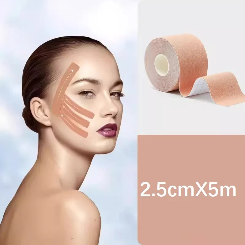 2.5 سنتيمتر * 5 متر شريط علم الحركة للوجه الخامس خط الرقبة عيون رفع مزيل التجاعيد ملصق الشريط جهاز العناية بالوجه أداة ضمادة مرنة
