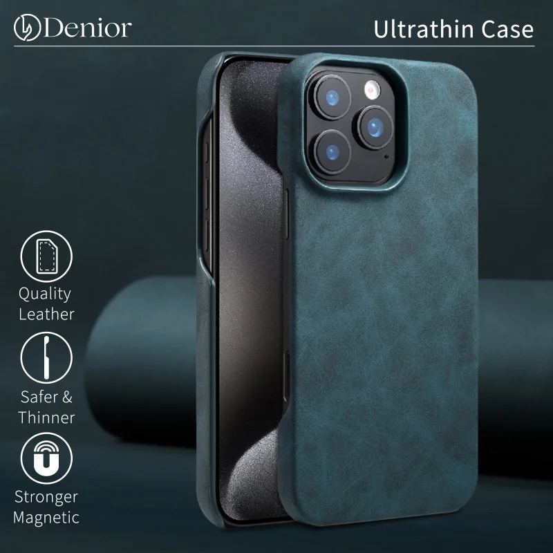 

Suitable for Apple17/16/15/14/13Vintage faux leatherMagsafeInvisible Magnetic Wireless Charging Anti-Drop Phone Case