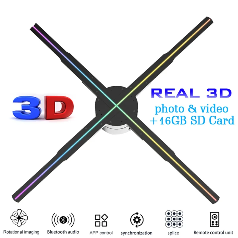 ABLG Wifi 3D Holographic Projector 678LED 56Cm APP Control Holographic Player For Imagevideo Store Advertising Display