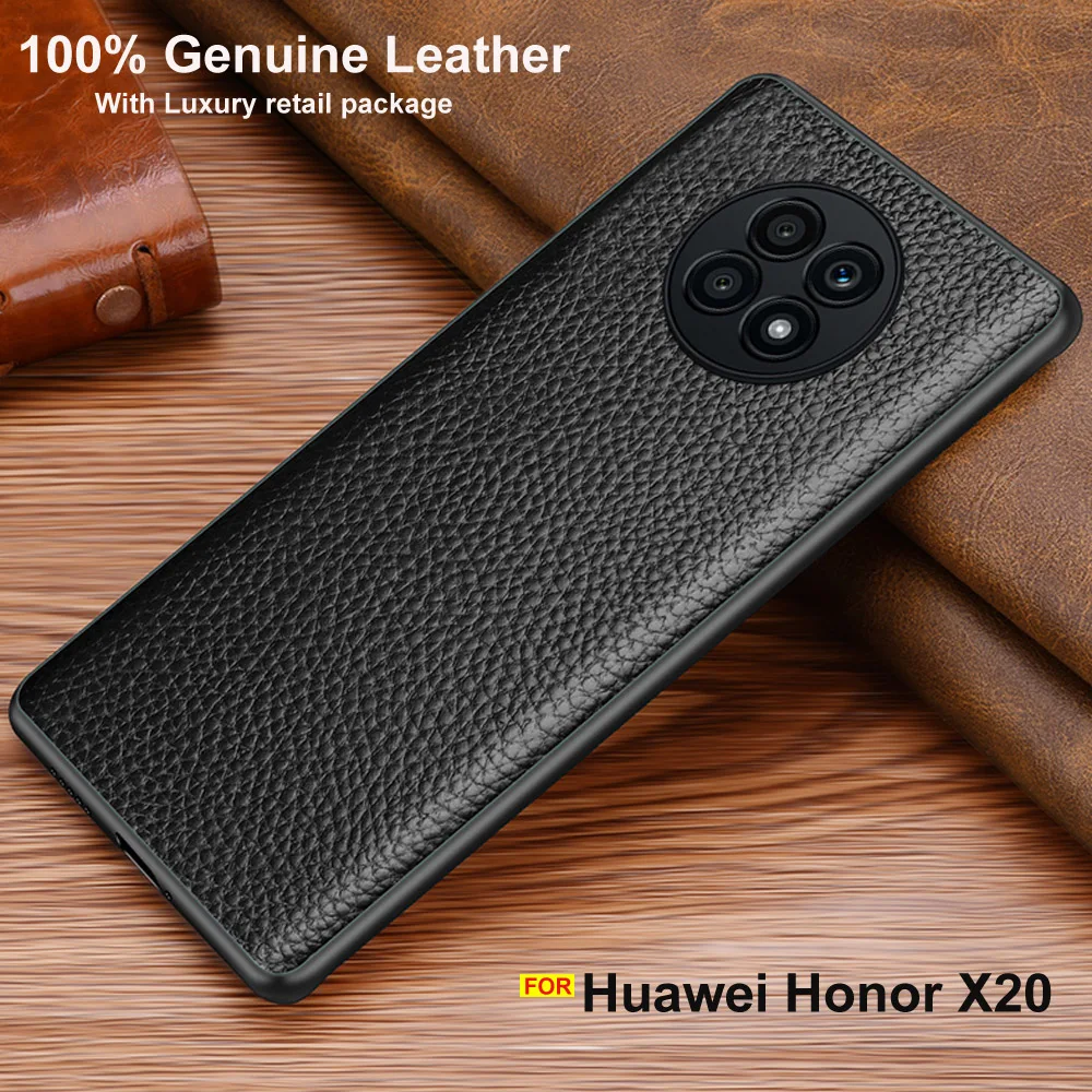 

For Huawei Honor X20 Case Luxury Genuine Leather Case Back Cover For Huawei X20 Case Soft Bumper Cover With Original Retail Box