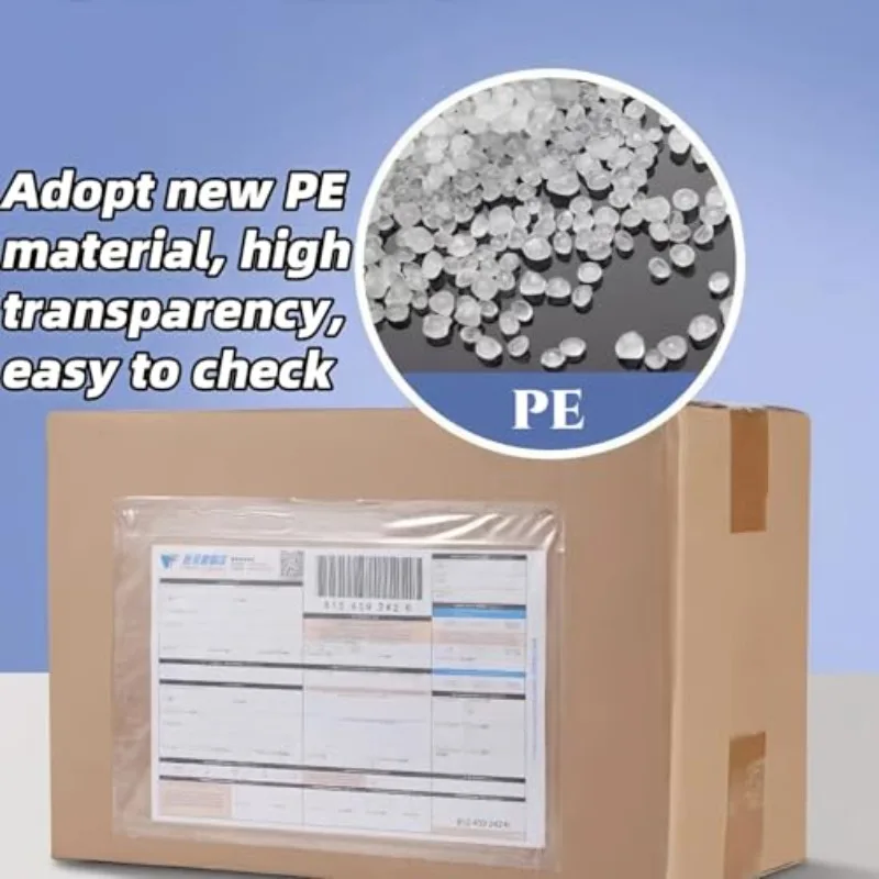 50 قطعة وثيقة لزجة عادية المغلقة محافظ البلاستيك أكياس الشحن قشر وختم دائم مقاوم للماء إرفاق الفواتير التعبئة