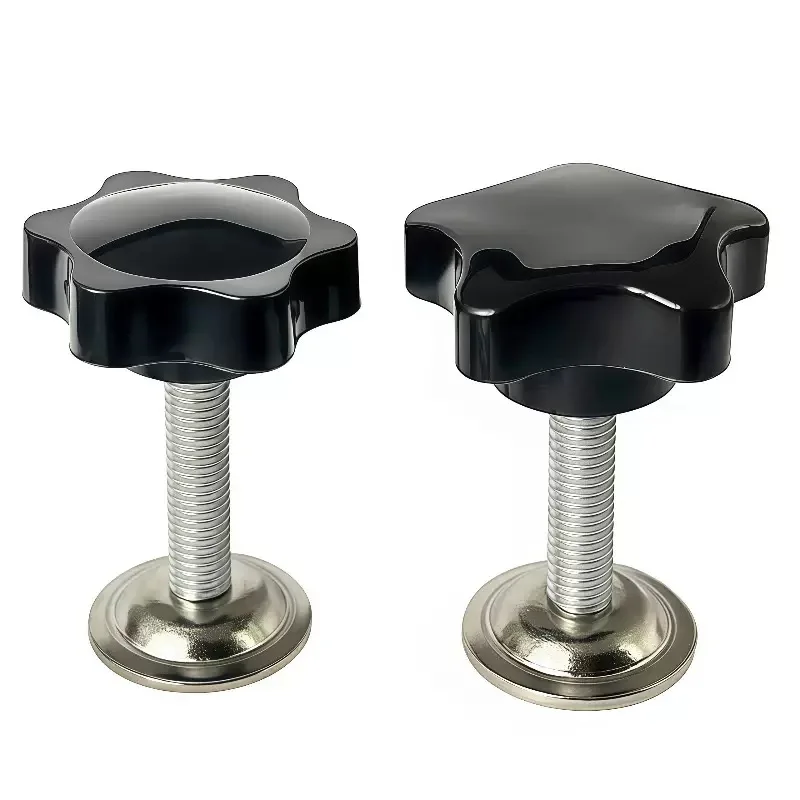 M8 M10 Five-Star Shape Hand Knob Screws with Pressure Plate Plum Handle Clamping Bolts for Industrial Machinery Adjustment