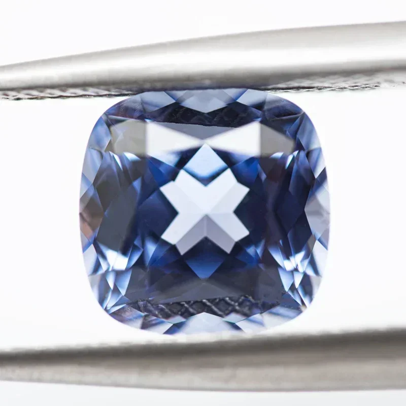 Top Lab Grown Sapphire Cornflower Color Square Cushion VVS1 Charms Beads Diy Jewel Making Materials Selectable AGL Certificate