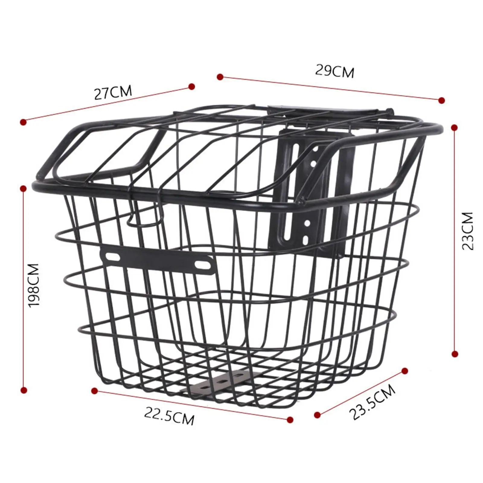 Bicycle Metal Wire Front Rear Basket with Lid Generic for Mountain Road Bike