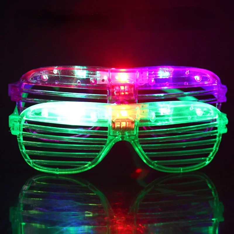 1PC Adult Kids Women LED Glasses Light Party Sunglasses Glow In Dark Shutter Neon Flash Christmas Birthday Wedding Decoration