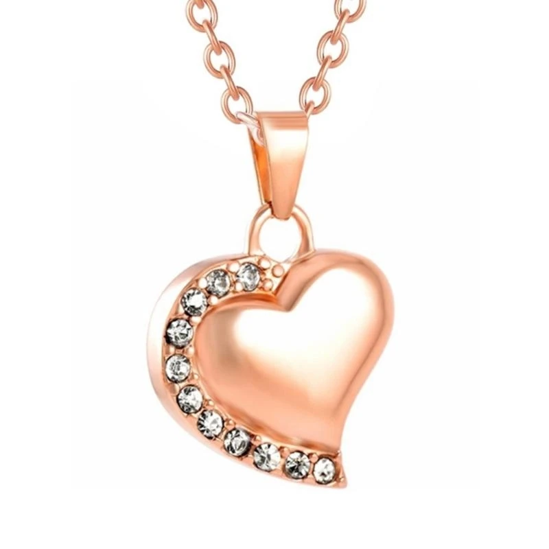 Memorial Necklace Ashes Container Locket Cremation Neck Jewelry for Ashes/Hair Elegant Locket Rhinestones for Women Men X3UC