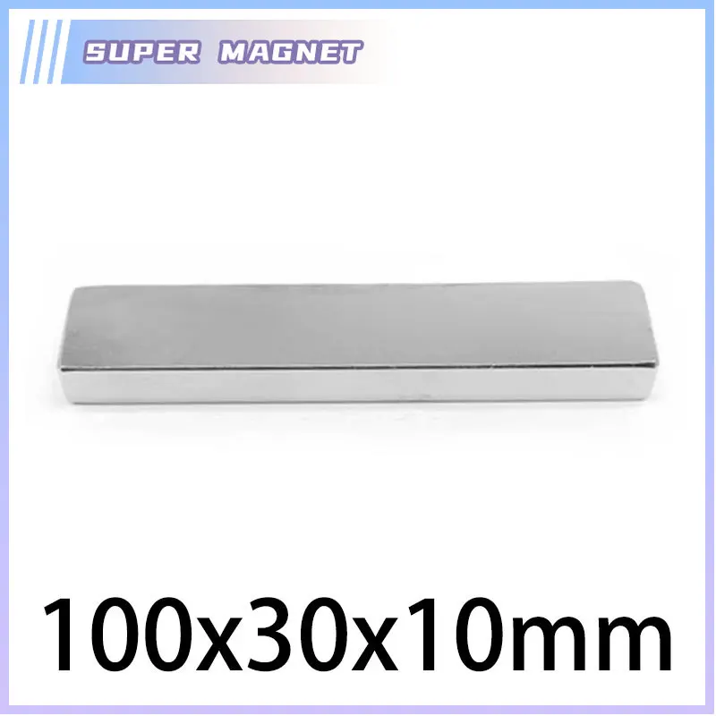 1Pc 100X30X10Mm Groot Blok Super Sterke Krachtige Magneten 100X30X10 Dik Neodymium Magneet N35 Permanente Ndfeb Magneet 100X30X10