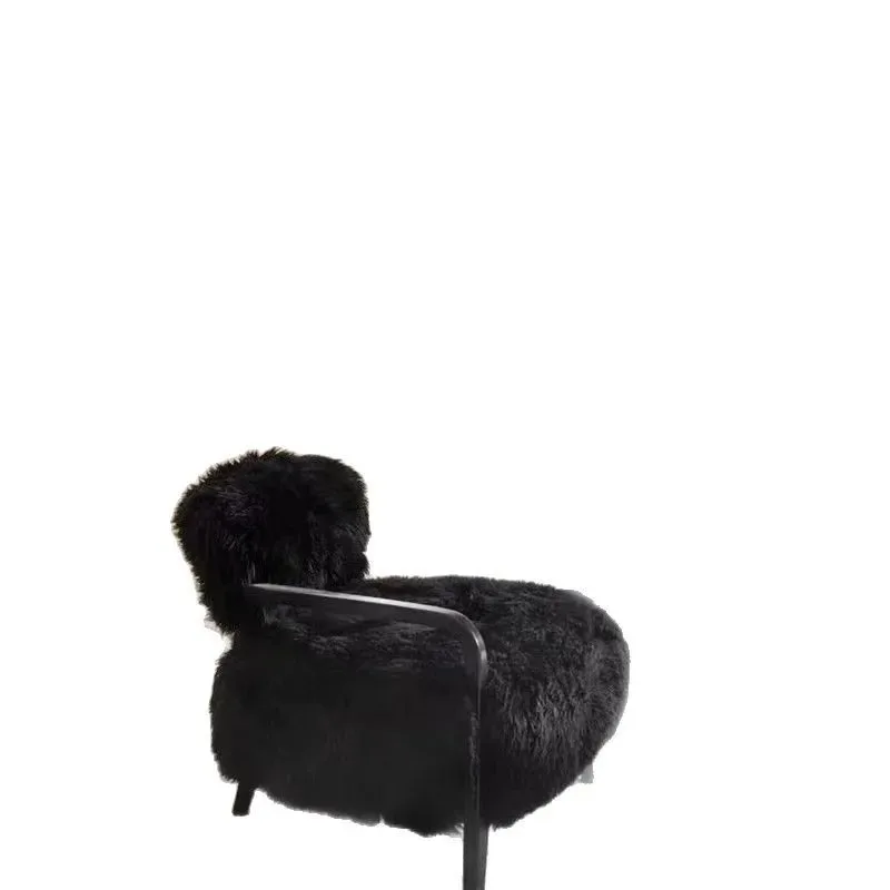 

Medieval lamb wool sofa chair household living room size single sofa designer lazy leisure chair