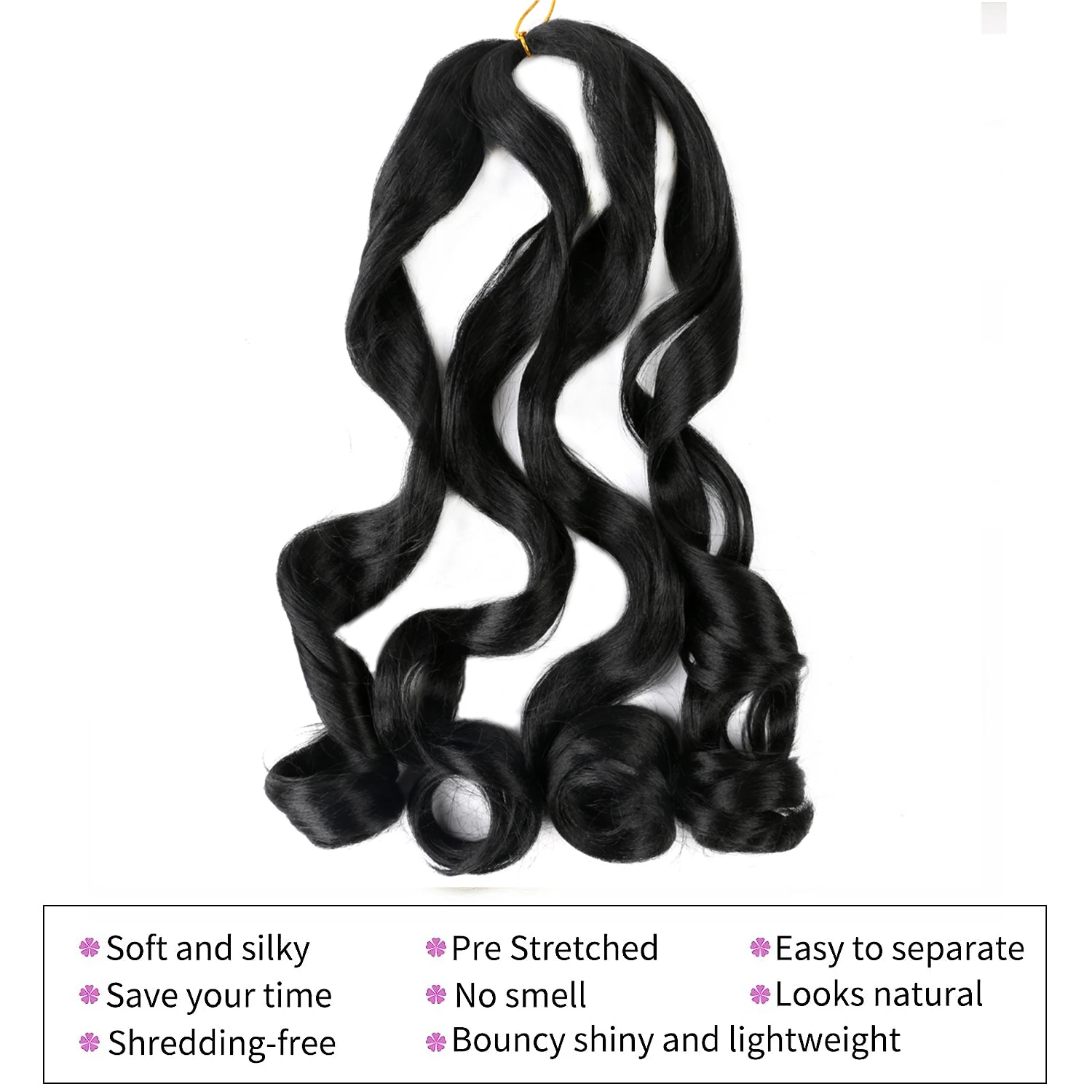 French Curls Crochet Braiding Hair Loose Wave Spiral Curl Braids Hair Extensions Pre Stretched Synthetic Braid Hair for Women