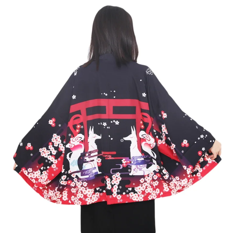 

Kimonos Woman 2021 Japanese Kimono Cardigan Cosplay Shirt Blouse For Women Japanese Yukata Female Summer Beach Kimono Plus Size
