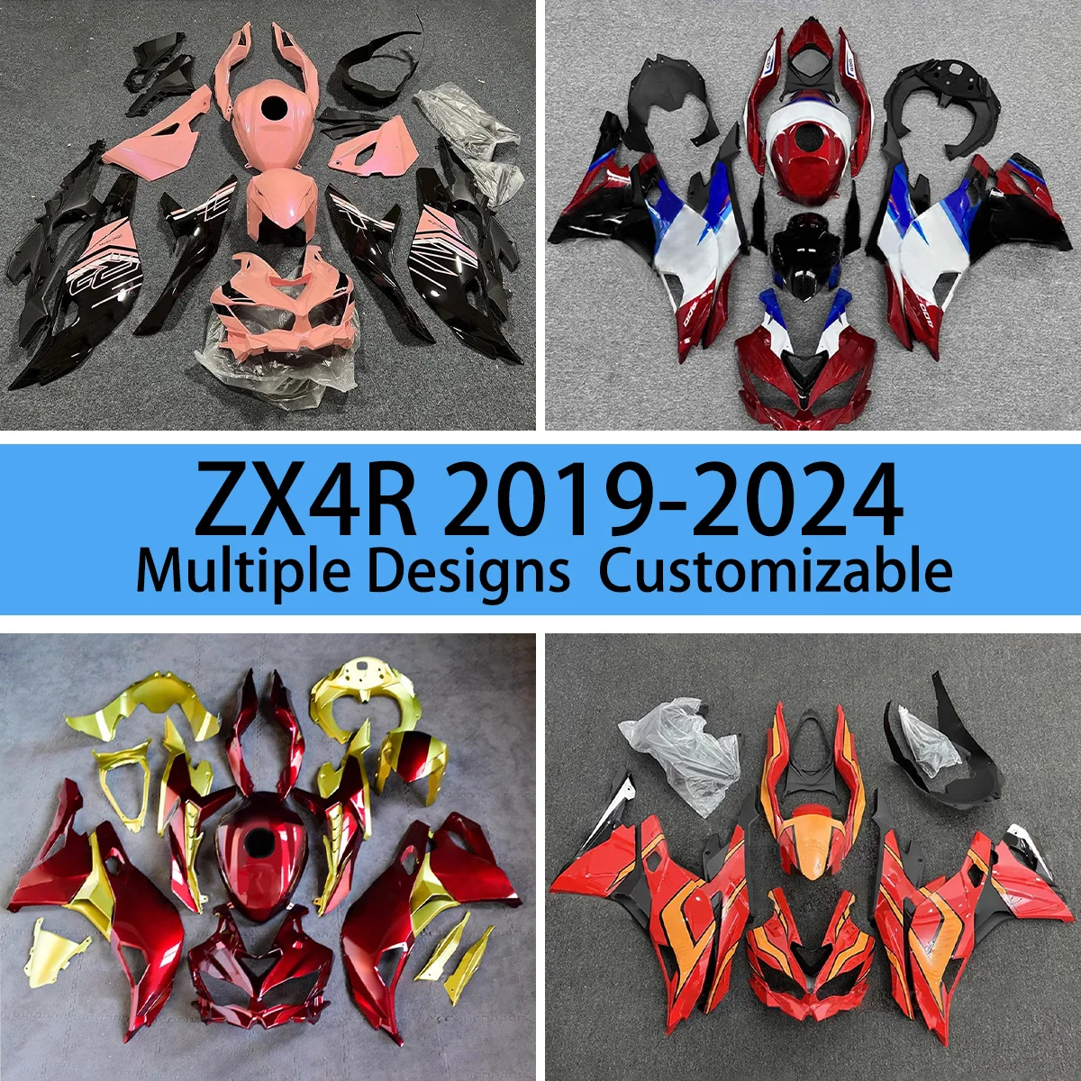 For KAWASAKI ZX 4R 2019 2020 2021 2022 2023 2024 Fairings Motorcycle ZX4R 19-24 Bodywork Fairing Kit ABS Injection Molding