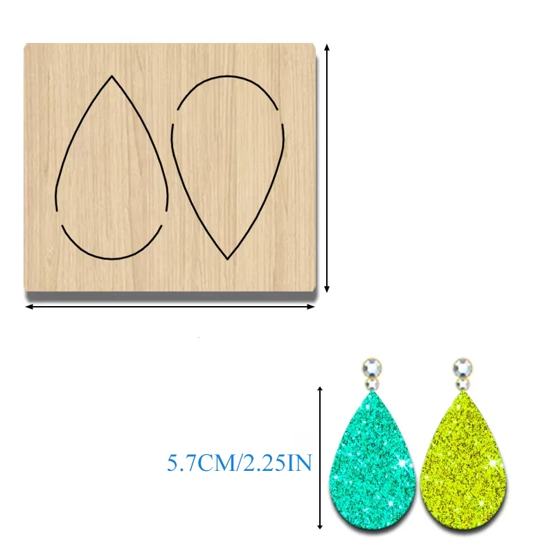 1 piece wooden cutting die for earrings in various shapes for Christmas, suitable for all cutting machine