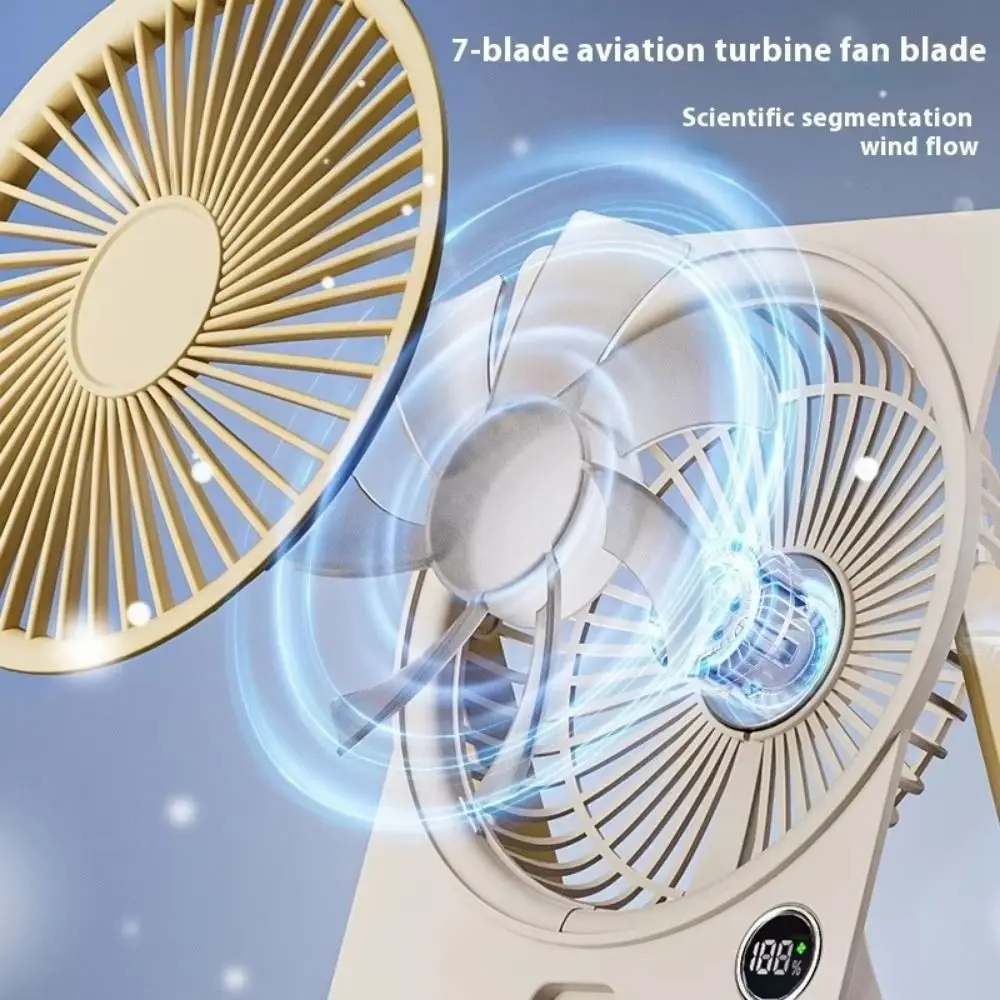 

5-Speed Adjustment Portable Desktop Fan Ultra Slim Design LCD Digital Display Mini Air Circulating Fan Strong Airflow