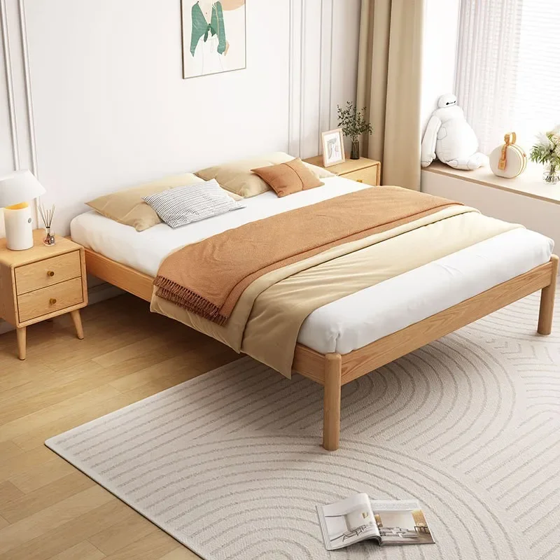 All solid wood without bedside, double bed frame