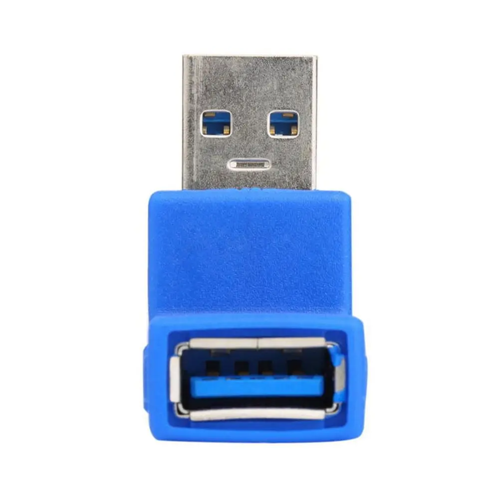 Blue/Black High Speed Connector Type A Male To Female USB 3.0 Right+Left Adapter Plug