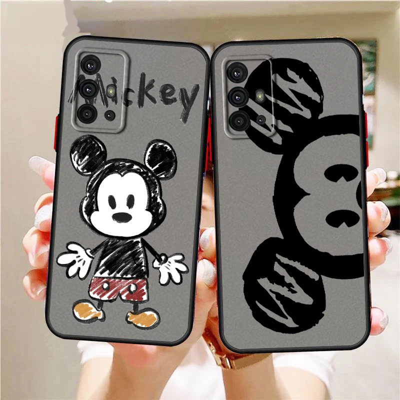 

Disney Mickey Mouse Minnie Frosted Translucent For Samsung Galaxy S24 S23 S22 S21 S20 FE S10 S9 S8 Plus Ultra Pro 5G TPU