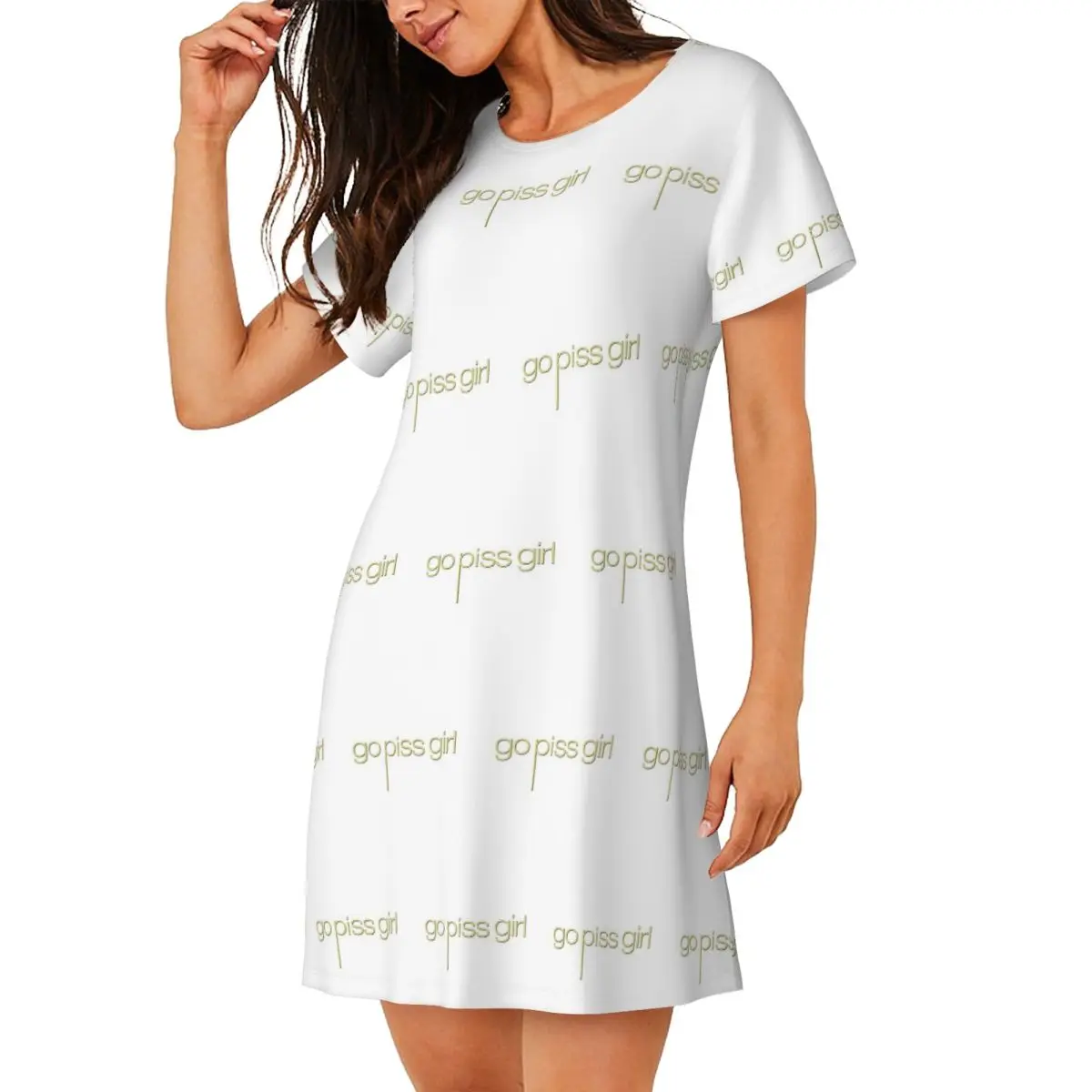 Custom Go Piss Girl Short Sleeves Nightdress For Sleeping Sleepshirts Women Short Sleeve Nightgowns Soft Pajama Dress