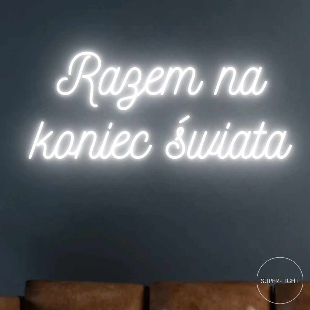 

LED Neon Sign Razem na koniec Swiat Sign 100cm Width Neon Sign Custom Room Home Party Decoration Neon Light for Birthday Gifts