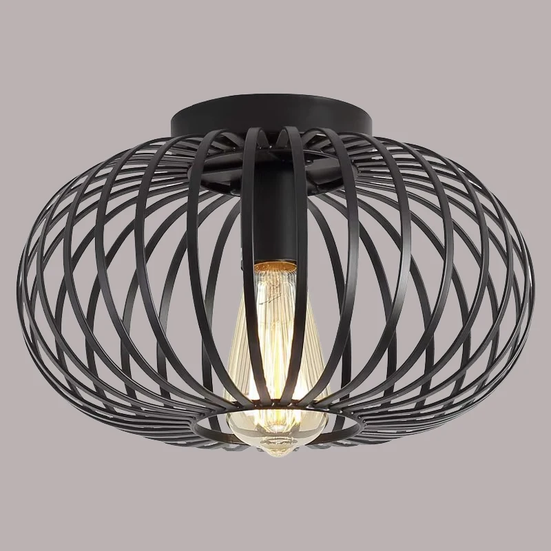 Room Ceiling Light Hallway Corridor Balcony Porch Modern Simple Creative Round Black Roof Lighting Ceiling