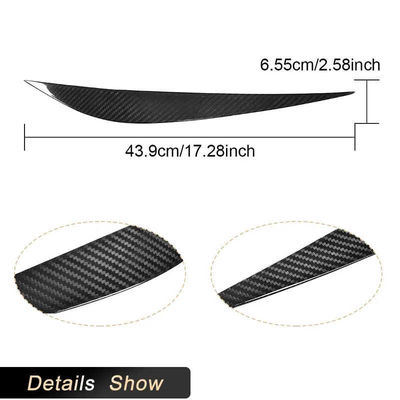 Carbon Fiber Headlight Eyebrows Eyelids Trims For BMW 4 Series F32 F33 F36 F82 F83 M4 F80 M3 2014-2019 Car Front Lamp Eyebrows
