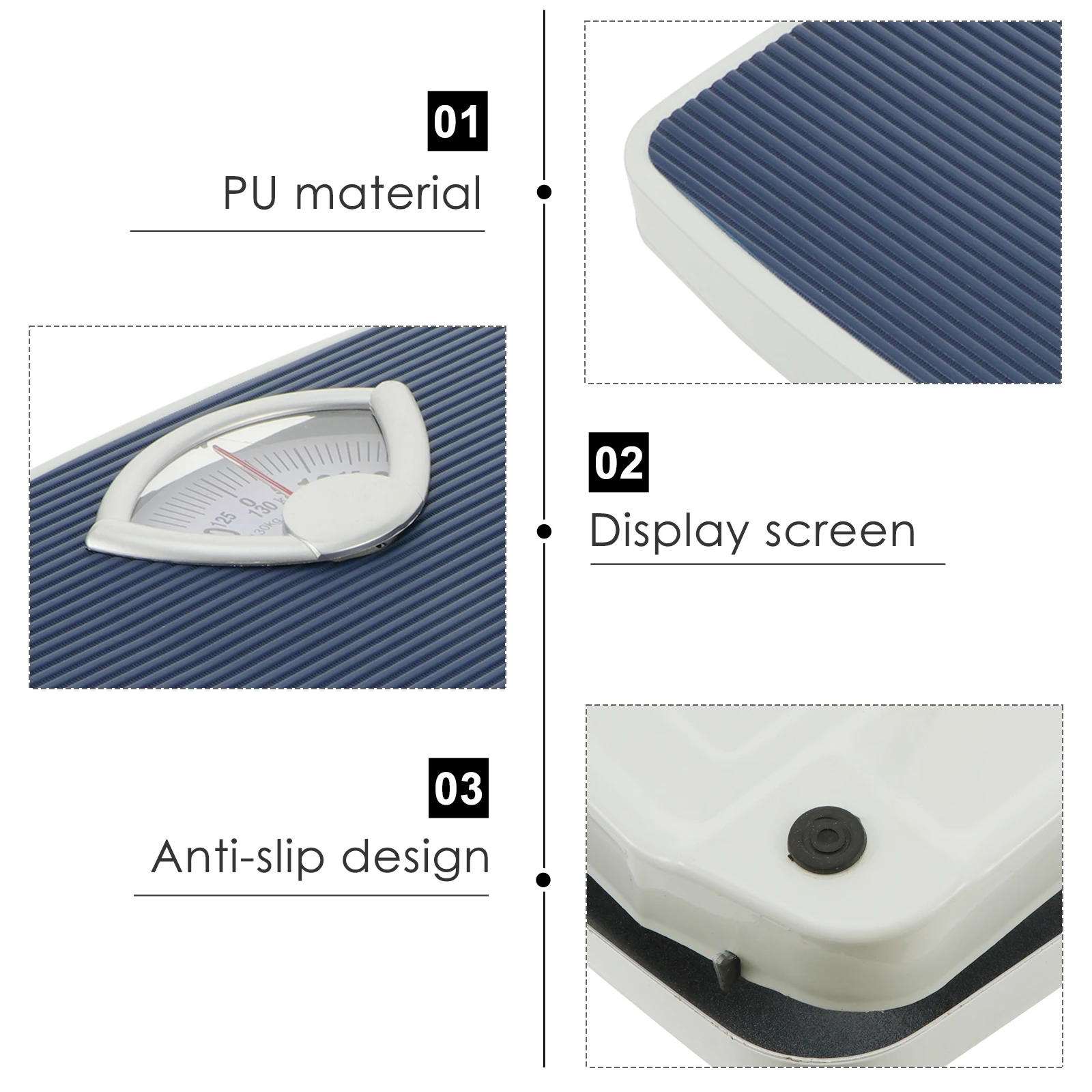 

Portable Weighing Scale PU Material Home Bathroom Body Weight Scale Fast Response Non Slip Pad Dial Mechanical Bath