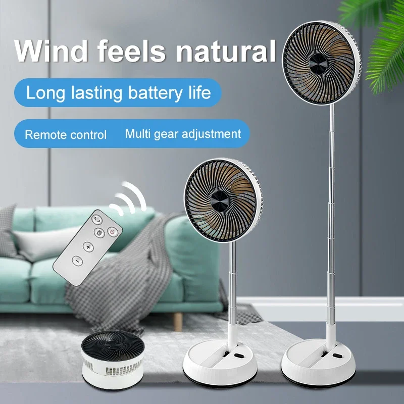 

New Telescopic Folding Fan Multifunction Portable Charging USB Three Speed Timing Remote Control Fan for Bedroom Office Campi