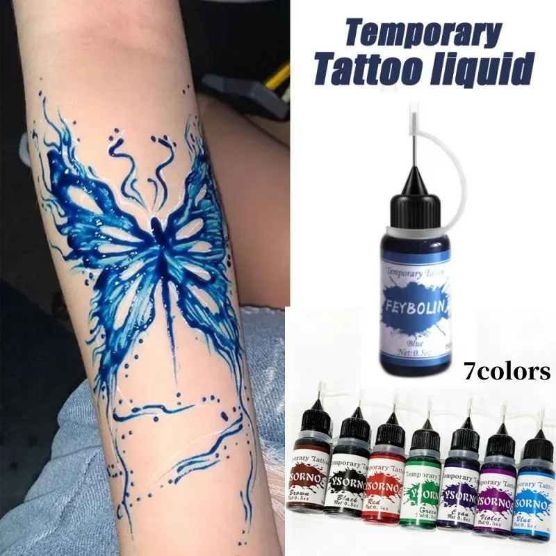 

7colors Tattoo Ink Temporary Indian Henna Tattoo Kit Waterproof Sweatresistant Body Art Paints Plant Formula for Artist Beginner