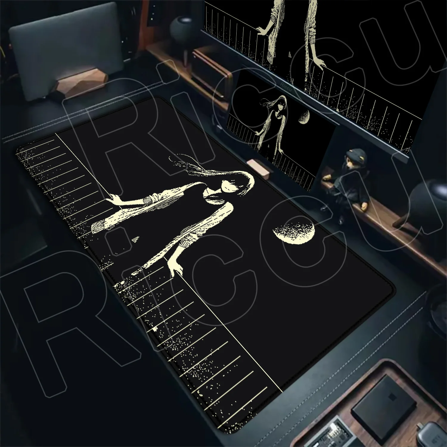 XXL HD printing Anime Girl Mouse Pad XXL Black White Cool rapid response Mousepad Keyboard Pad PC Accessories Desk Mat Carpet