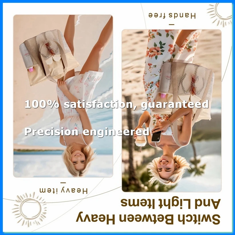 Waterproof Beach Bag with Zipper,Sandproof Beach Tote Bag for Women, Carry on Tote Bag for Swim Cruise Khaki-DTB1