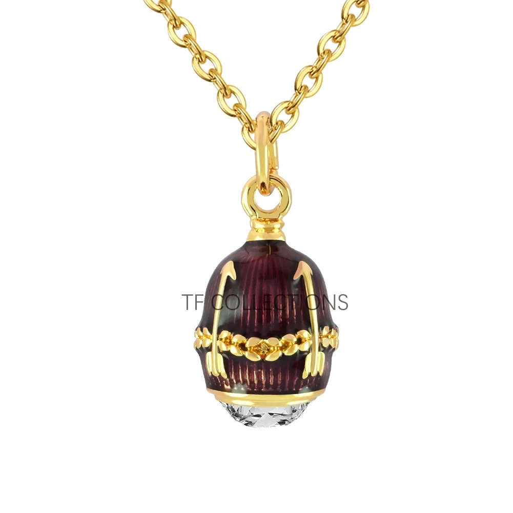 YAFFIL Multi Color! Enamel Egg Necklace A Niche Design Statement Collar Chain Versatile And Luxurious Neck Chain