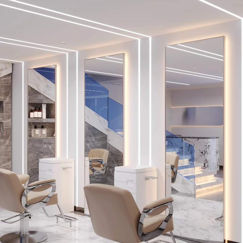 

Hair salon mirror Internet celebrity barber shop mirror hair salon special wall-mounted LED perm and dyeing trendy barber shop m