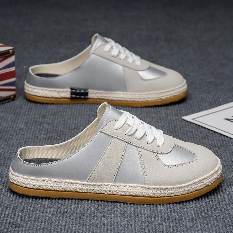 YRZL Men's Half Slippers Casual Sandals Men Comfortable Slip on Shoes Lightweight Breathable Slippers Flats Walking Shoes