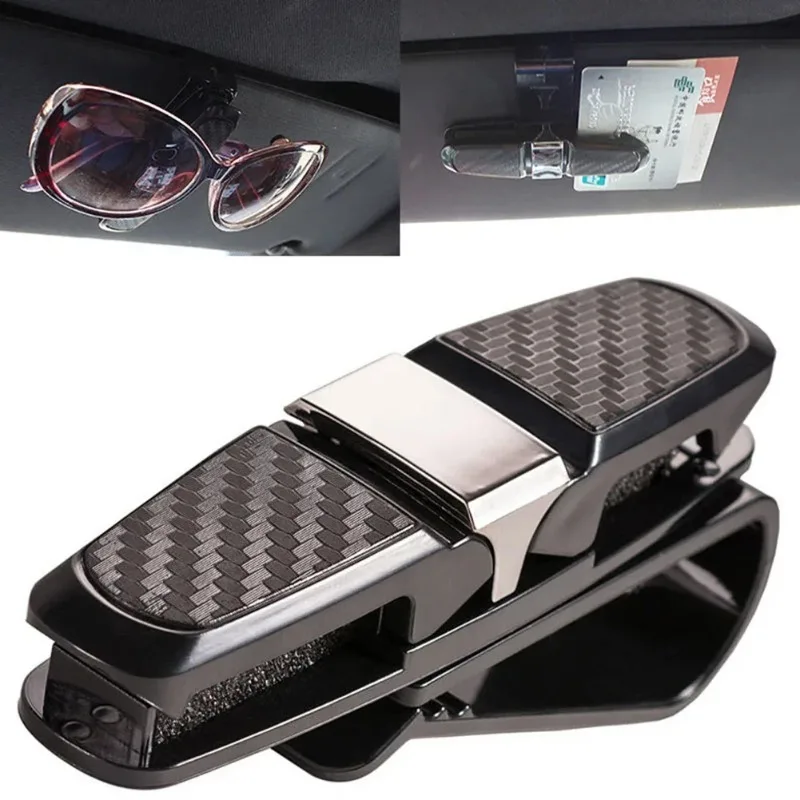 1PC 180 Degree Glasses Holder for Car Sun Visor, Sunglasses Eyeglasses Mount with Ticket Card Clip